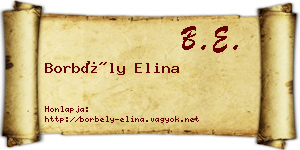 Borbély Elina névjegykártya