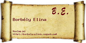 Borbély Elina névjegykártya