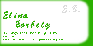 elina borbely business card